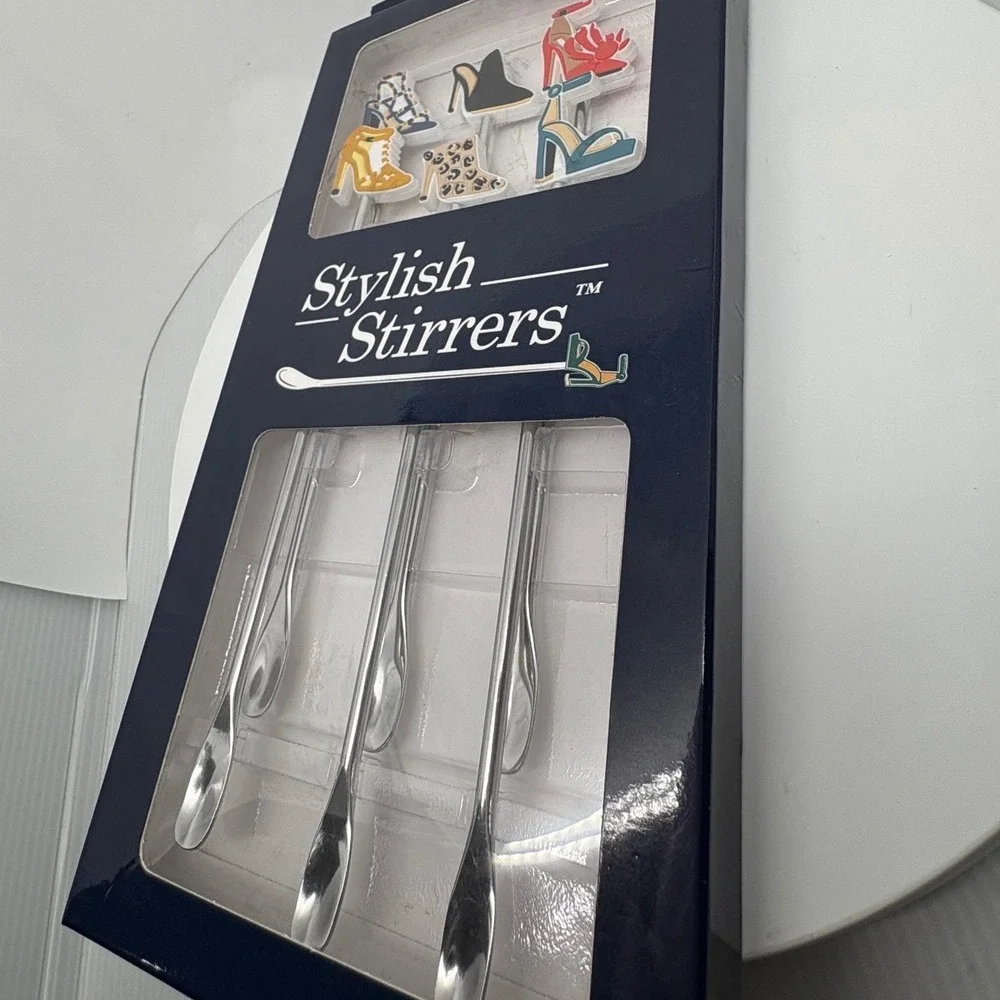 Nod Cocktail Spoons Stylish Stirrers Shoe‎ Design Set of 6 New Bridal Birthday